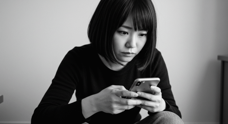 ChatGPTをしている女性
