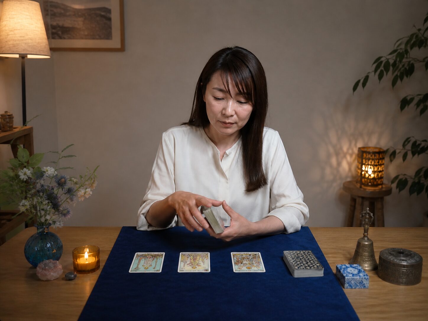 タロット占いをする占い師